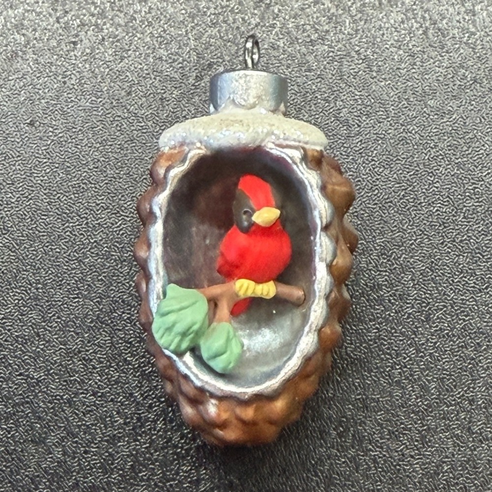 Hallmark Keepsake 2017 A World Within Cardinal Pinecone Christmas Ornament Mini